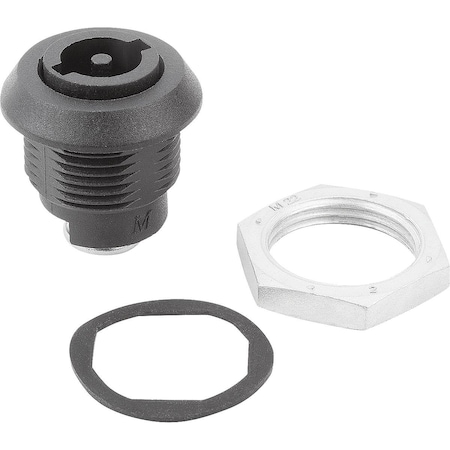 Kipp Quarter-Turn Lock, H=18, 5, D=28, Plastic K0522.43185